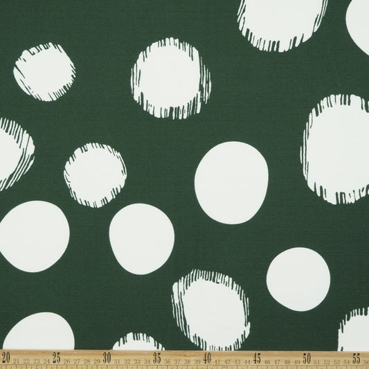 FIBRANA LINO ESTAMPADO VERDE OSCUROCIRCULO CON TRAZO IRREGULAR