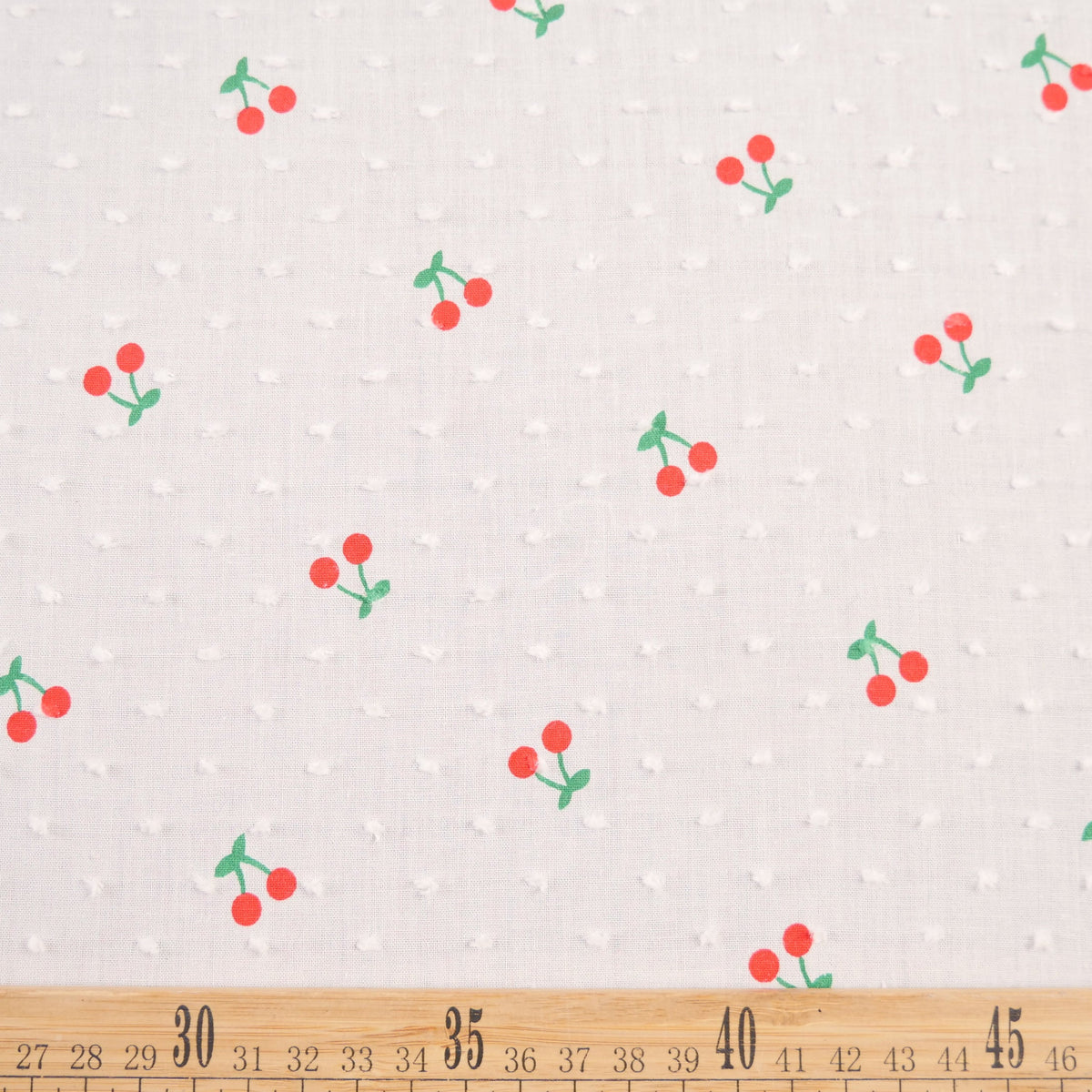 PLUMETI ESTAMPADO BLANCO BRILLANTE CEREZAS