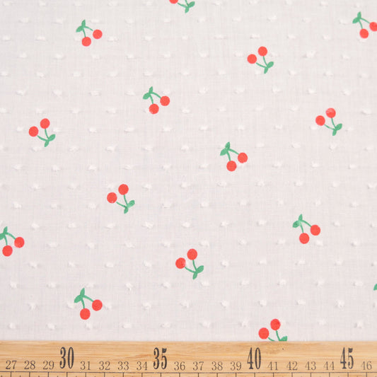 PLUMETI ESTAMPADO BLANCO BRILLANTE CEREZAS