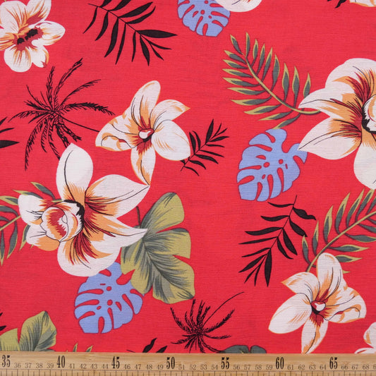 FIBRANA CREPE ESTAMPADA CORAL CALYPSO FLORAL