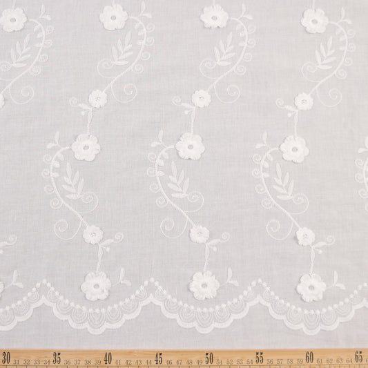 BRODERIE ROMA BLANCO BRILLANTE FLORAL