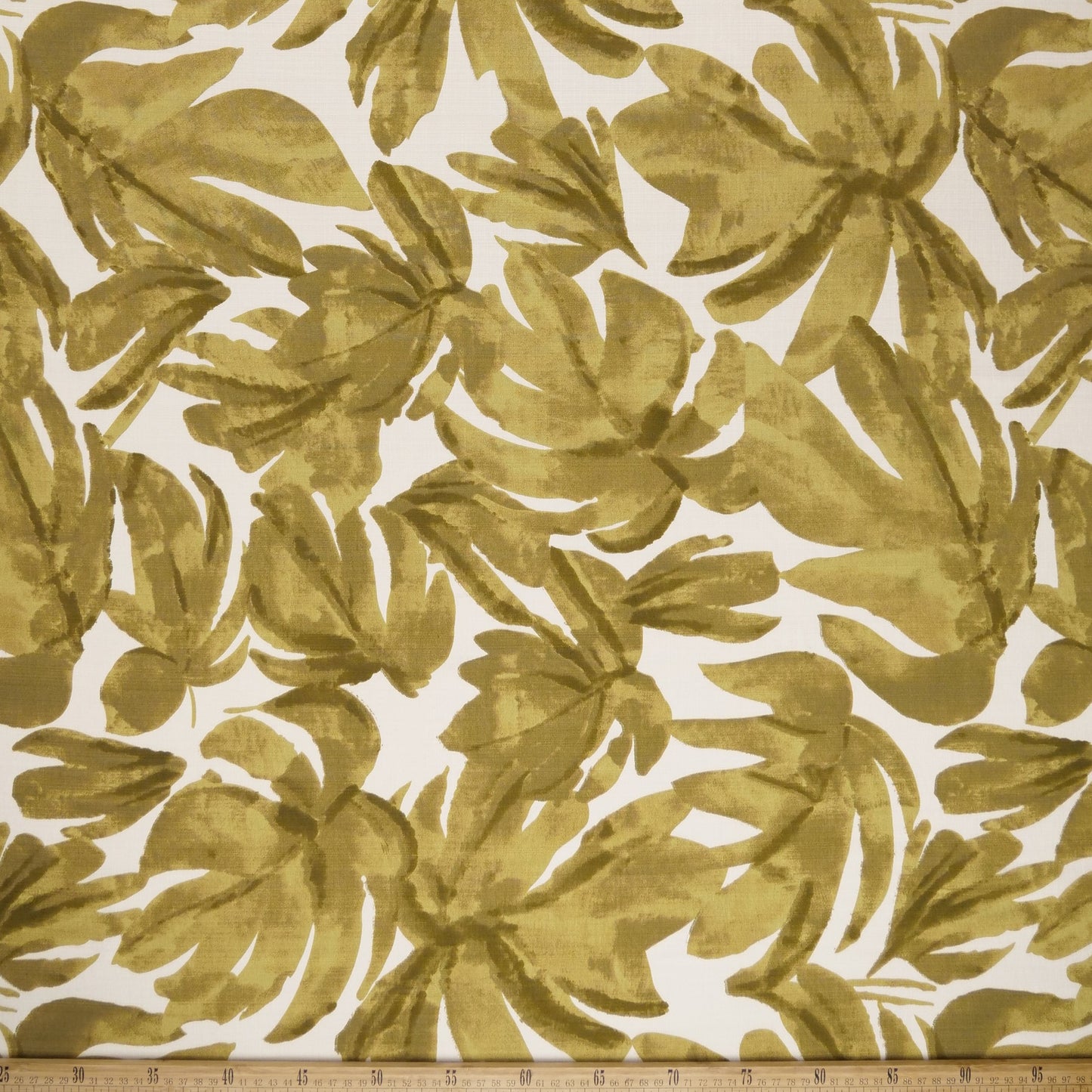 POPELINA RANY ESTAMPADO VERDE OLIVA HOJAS ACUARELADAS