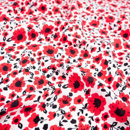 POPELINA RANY ESTAMPADO BLANCO BRILLANTE FLORAL