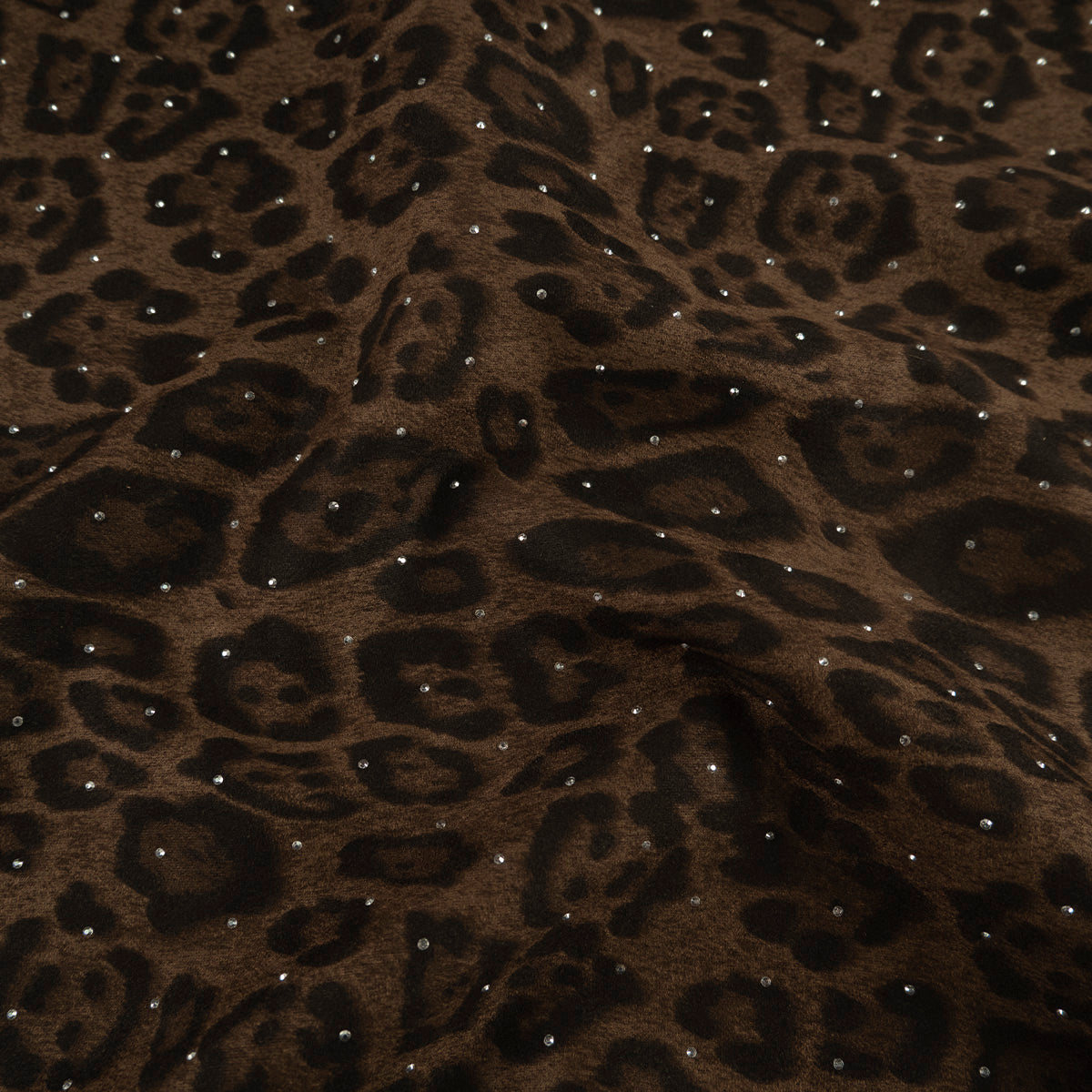 SUEDE ESTAMPADO MARRÓN CHOCOLATE AMARGO CON BRILLOS