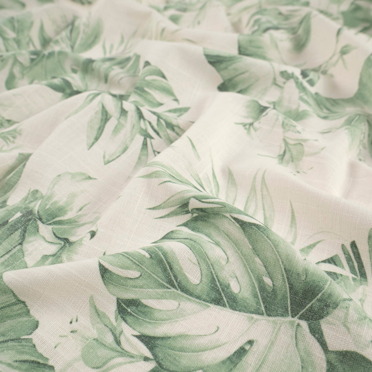 LINO CAIRO ESTAMPADO VAINILLA HIELO HOJAS