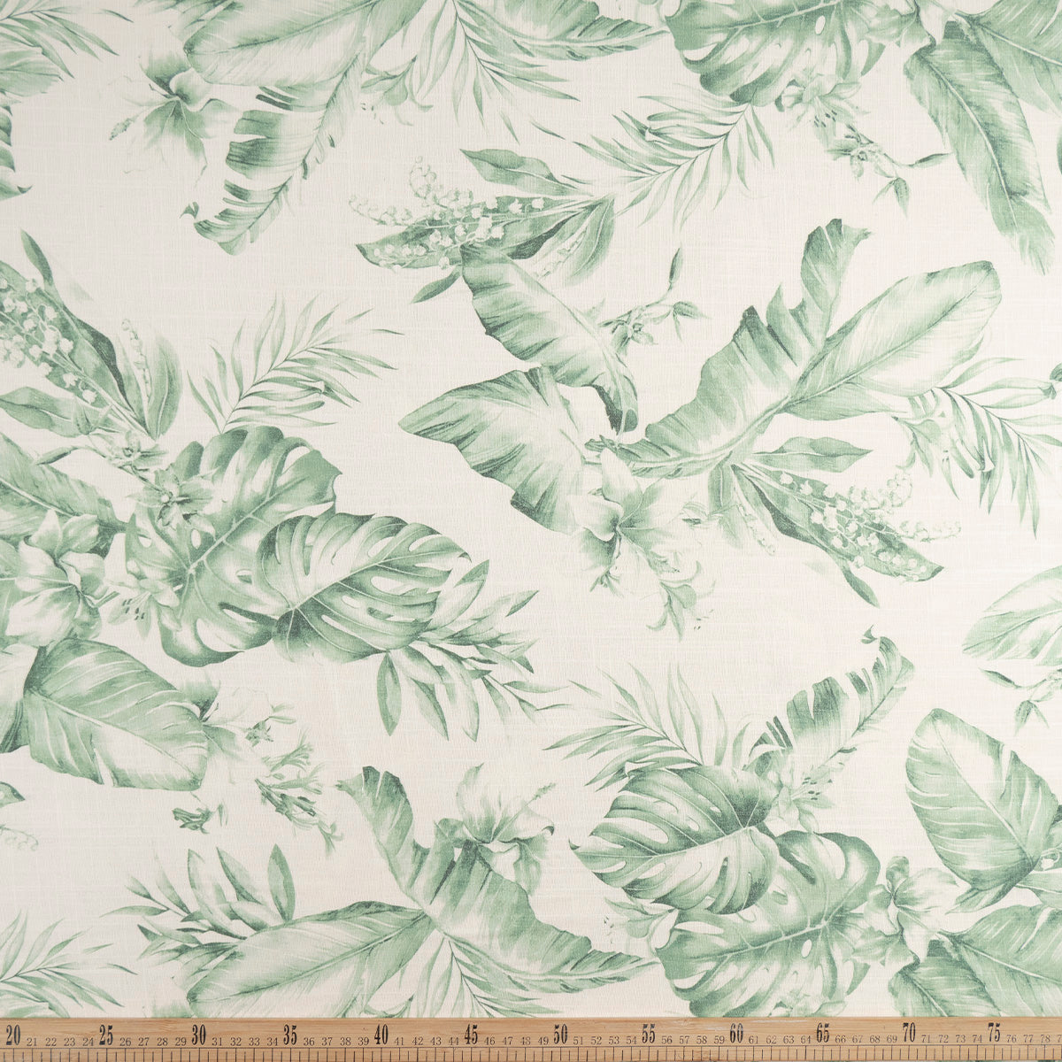 LINO CAIRO ESTAMPADO VAINILLA HIELO HOJAS