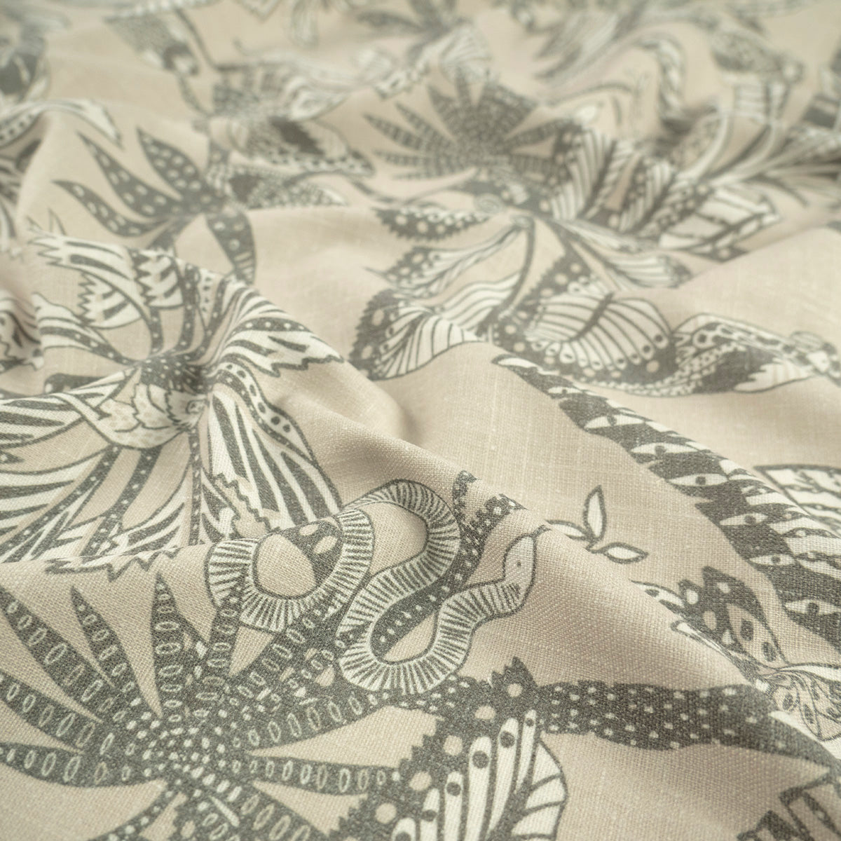 LINO CAIRO ESTAMPADO BEIGE OSTRA CON HOJAS