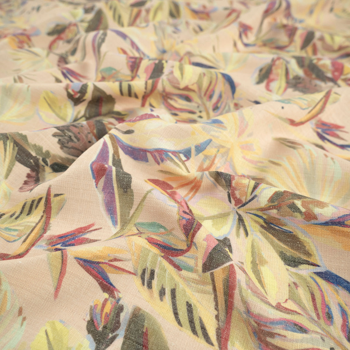 LINO CAIRO ESTAMPADO SALMON CAMARON CON HOJAS