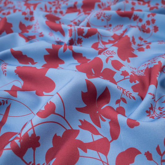 TWILL STRETCH LIGHT ESTAMPADO AZUL ULTRAMARINO FLORAL