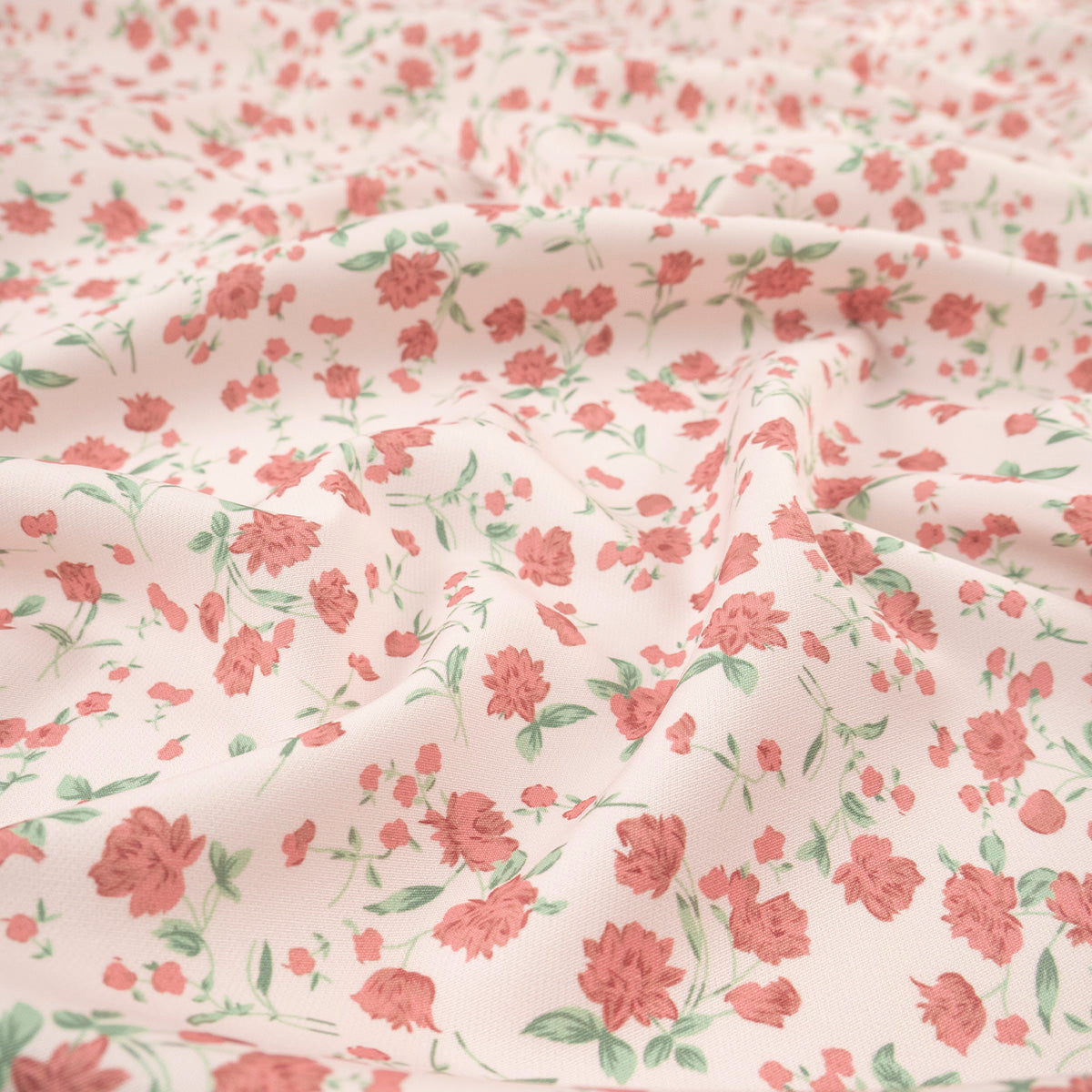 TWILL STRETCH LIGHT ESTAMPADO ROSA NOVIA FLORES PEQUEÑAS