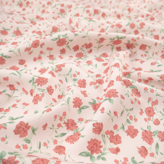 TWILL STRETCH LIGHT ESTAMPADO ROSA NOVIA FLORES PEQUEÑAS