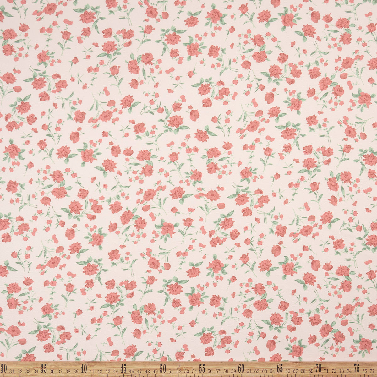 TWILL STRETCH LIGHT ESTAMPADO ROSA NOVIA FLORES PEQUEÑAS