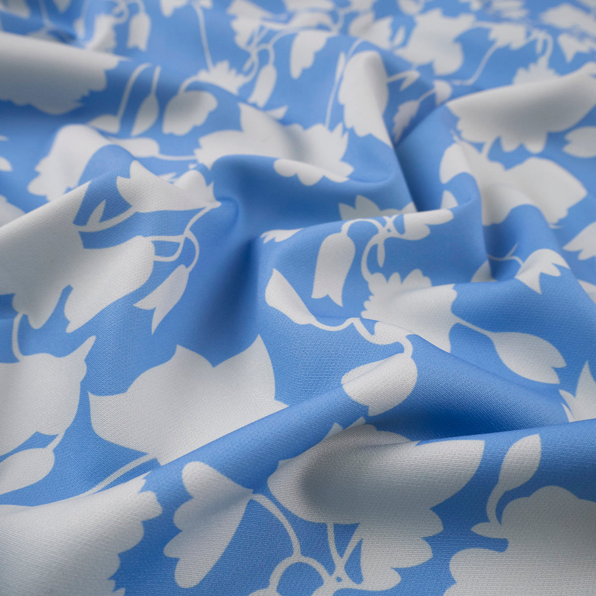 TWILL STRETCH LIGHT ESTAMPADO TURQUESA CYAN FLORAL