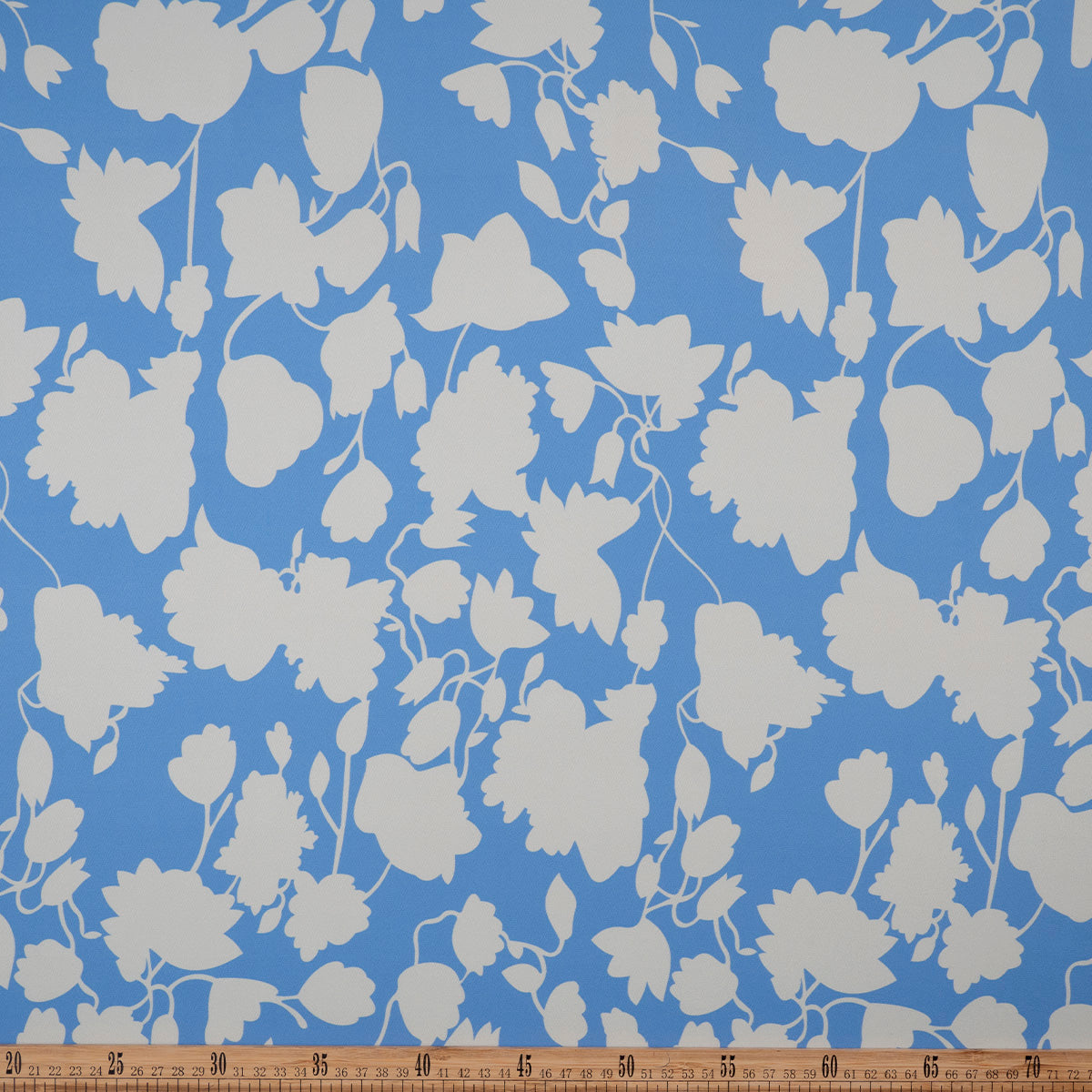 TWILL STRETCH LIGHT ESTAMPADO TURQUESA CYAN FLORAL