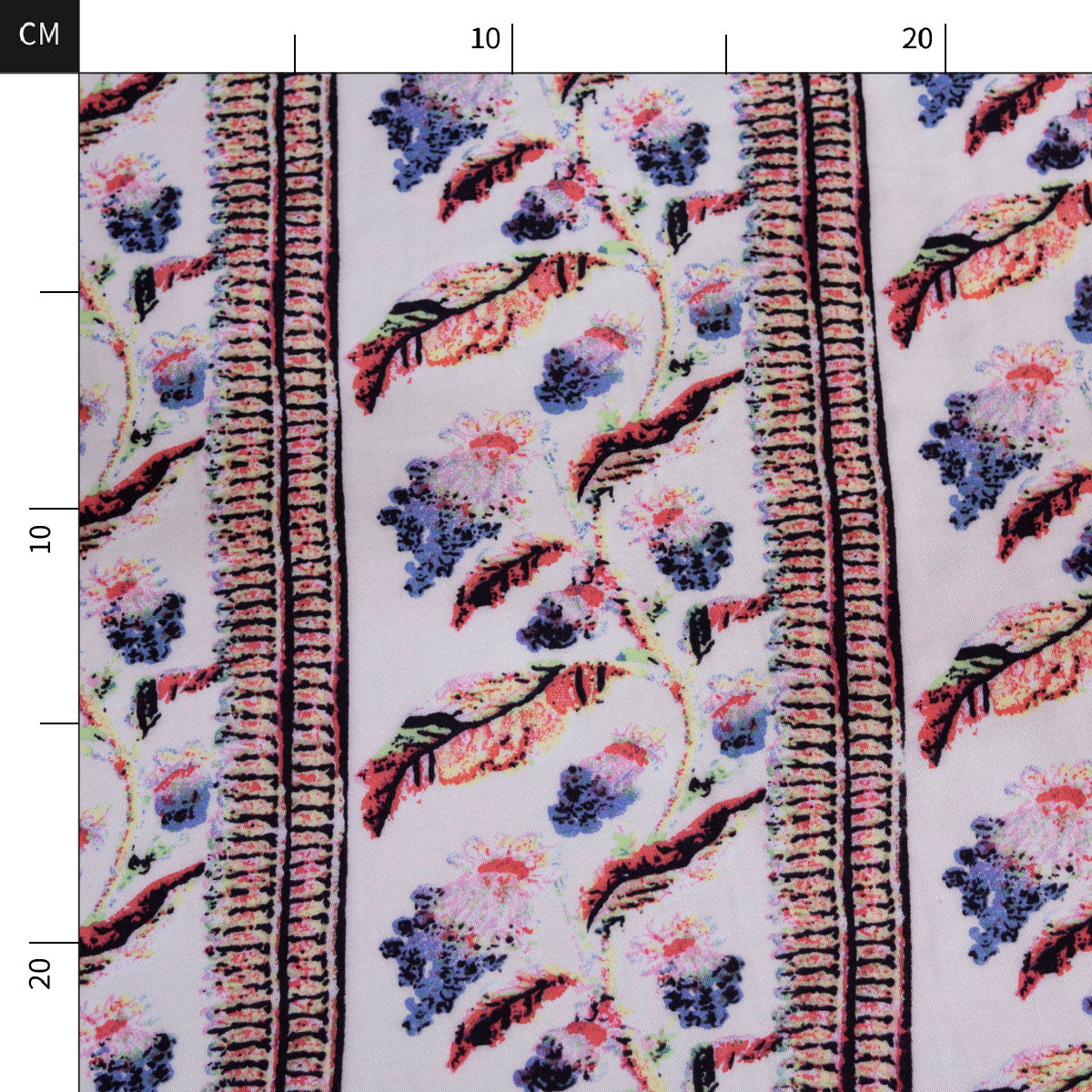 FIBRANA ESTAMPADA BLANCO BRILLANTE CON PLUMAS – Marijoa Tejidos