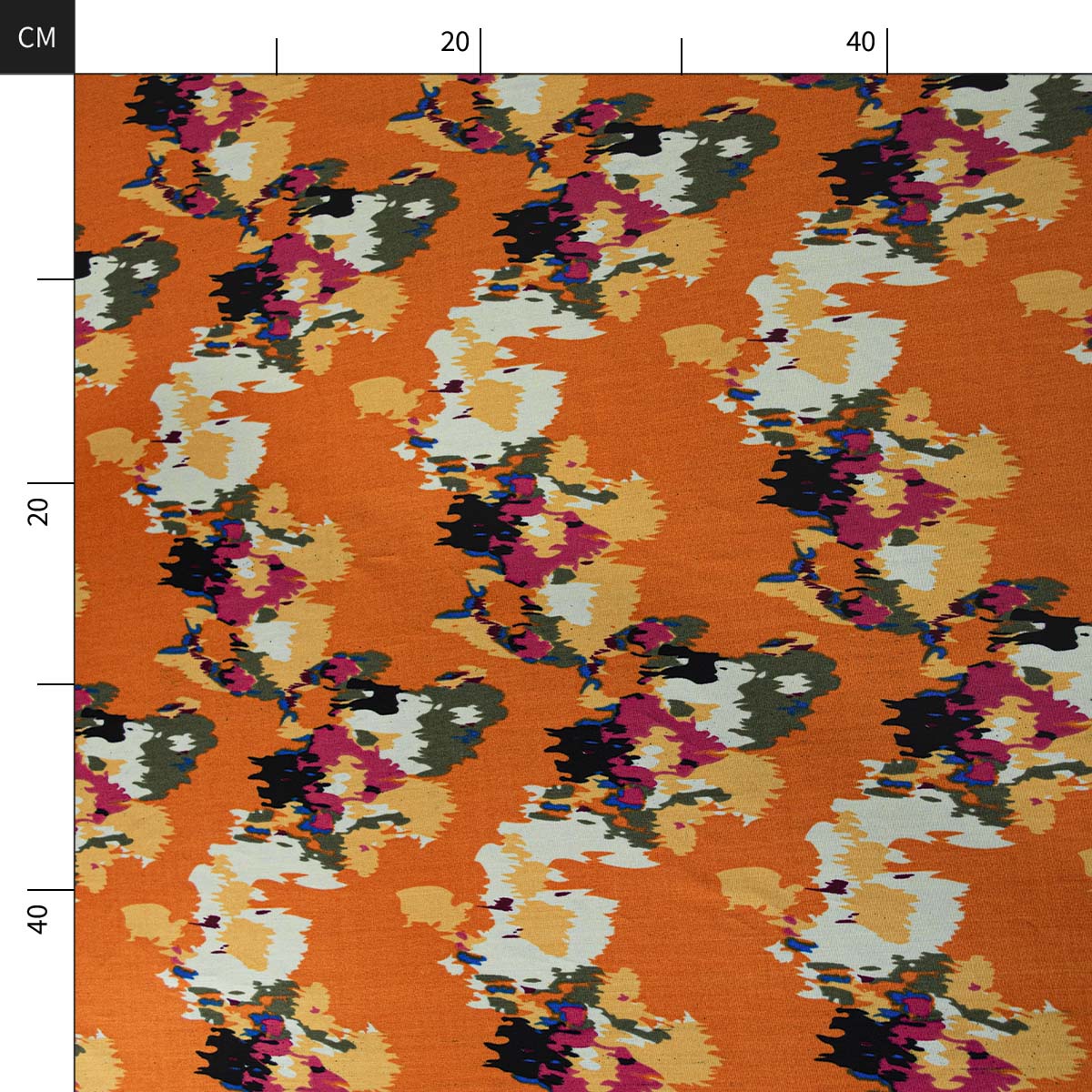 FIBRANA ESTAMPADA NARANJA EXUBERANTE FLORAL – Marijoa Tejidos