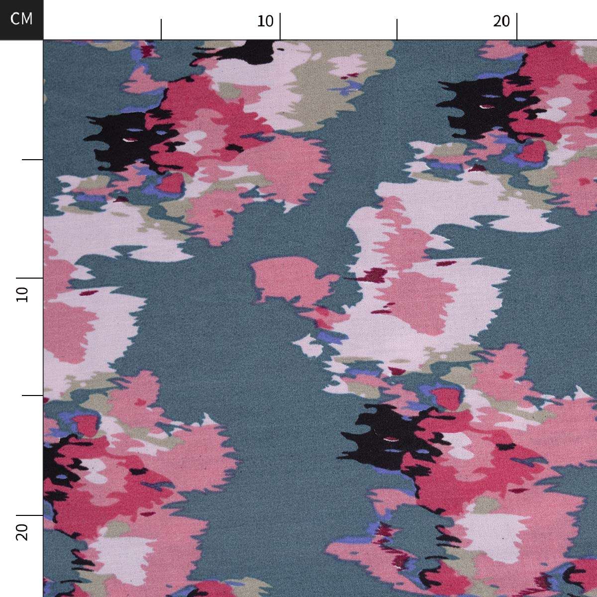 FIBRANA ESTAMPADA VERDE CERAMICA CON FLORES ABSTRACTAS – Marijoa Tejidos